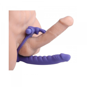 Anillo Vibrador para Pene con Orejas de Conejo y Dildo