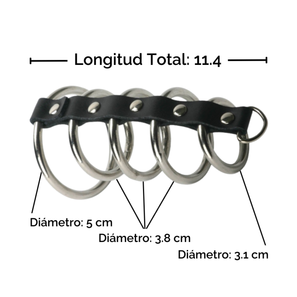 Medidas Anillo para Pene 5 Aros