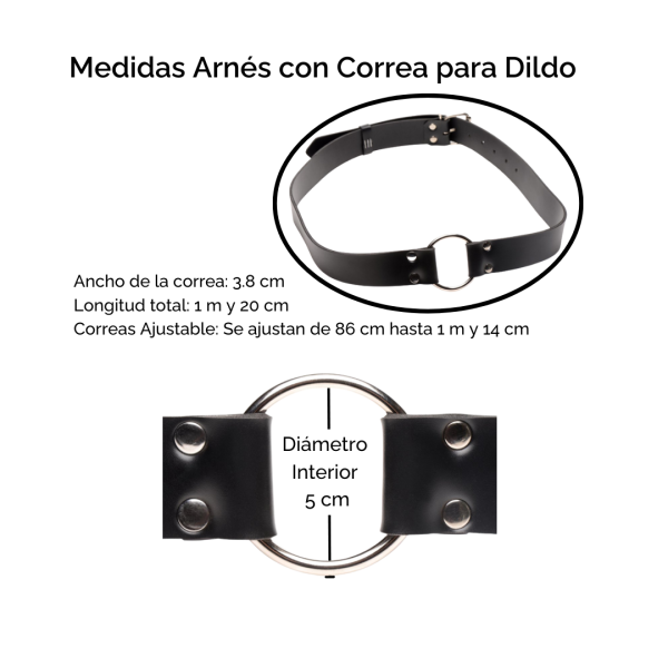 Medidas Arnés con Correa para Dildo