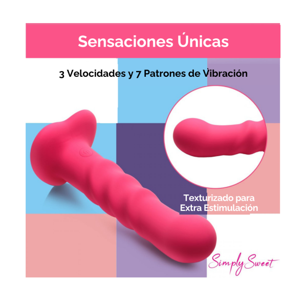 Dildo Vibrador Silicona Gruesa - Rosado - Imagen 3
