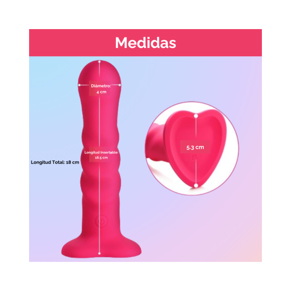 Dildo Vibrador Silicona Gruesa - Rosado - Imagen 6
