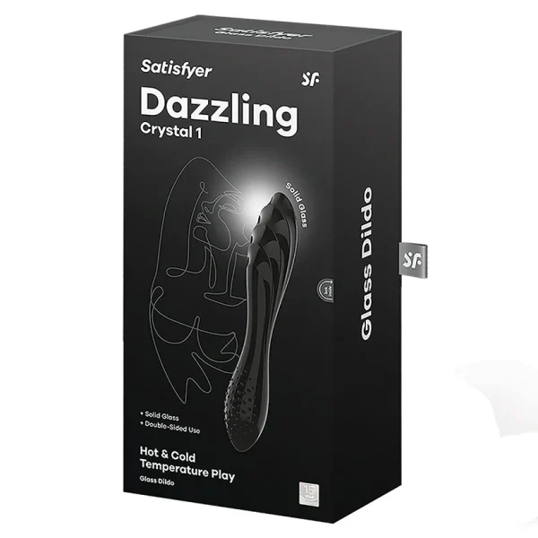 Satisfyer Dazzling Crystal Glass Dildo - Negro - Image 2