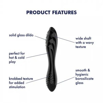 Satisfyer Dazzling Crystal Glass Dildo - Negro - Image 5