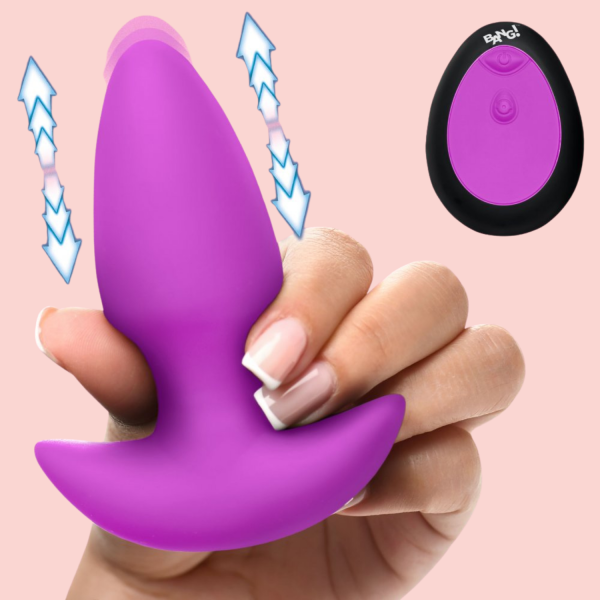 Plug Vibrador con Empuje Morado