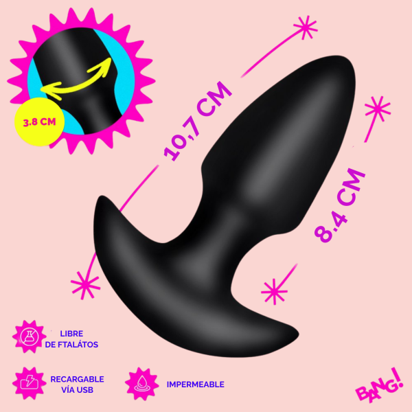 Plug Vibrador con Empuje Negro