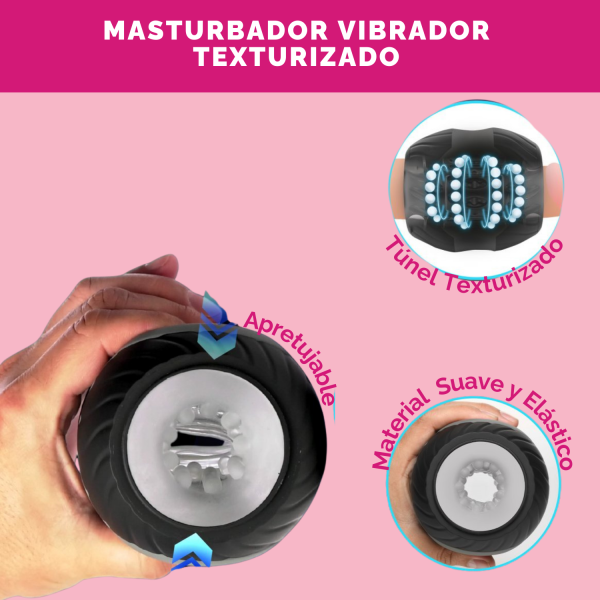 Masturbador Vibrador Texturizado