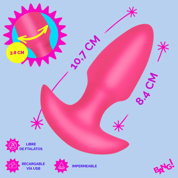 Plug Vibrador con Empuje Rosado