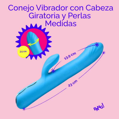 Conejo Vibrador con Cabeza Giratoria - Imagen 3