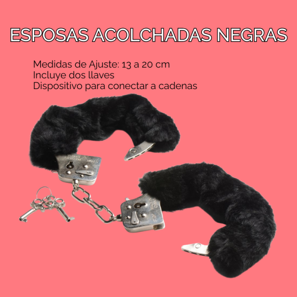 Esposas Acolchadas Negras - Imagen 2