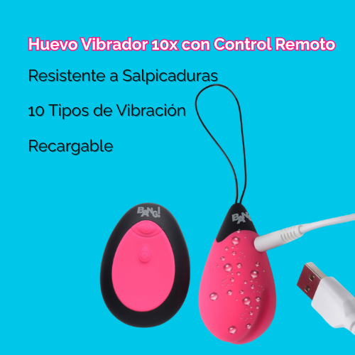 Huevo Vibrador 10X con Control - Rosado - Image 3