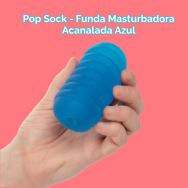 Pop Sock - Funda Masturbadora Acanalada Azul - Image 2