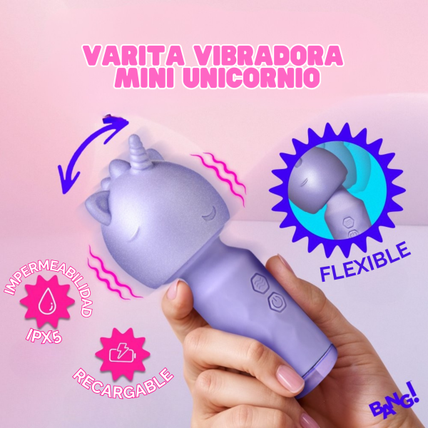 Varita Vibradora Mini Unicornio