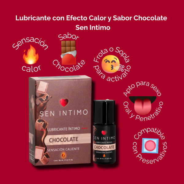 Lubricante con Efecto Calor y Sabor Chocolate