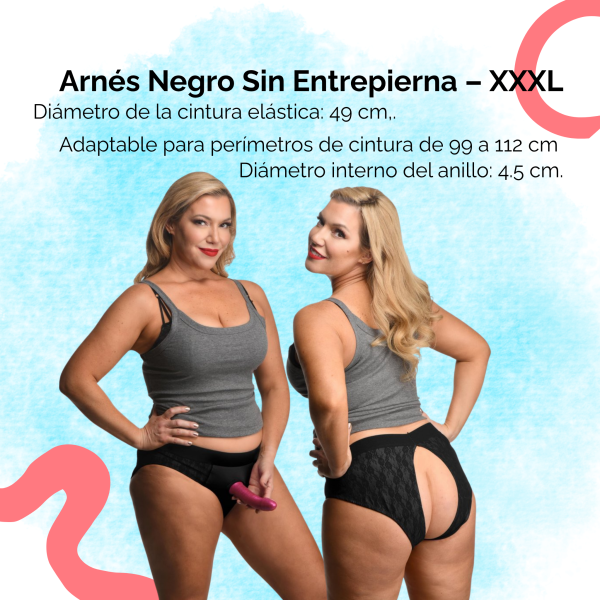 Arnés Negro Sin Entrepierna – XXXL