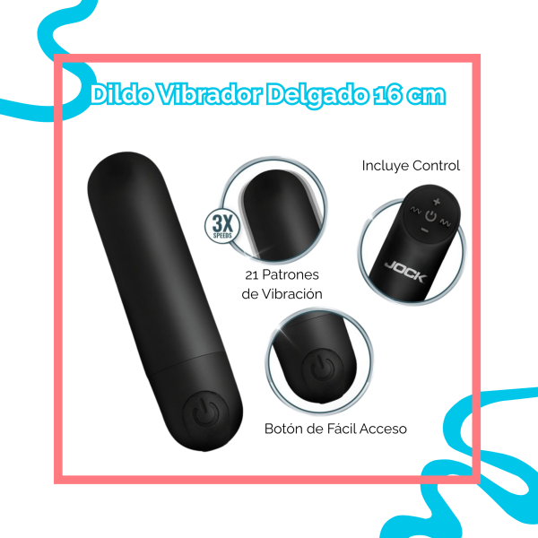 Dildo Vibrador Delgado 16 cm