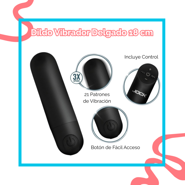 Dildo Vibrador Delgado 18 cm