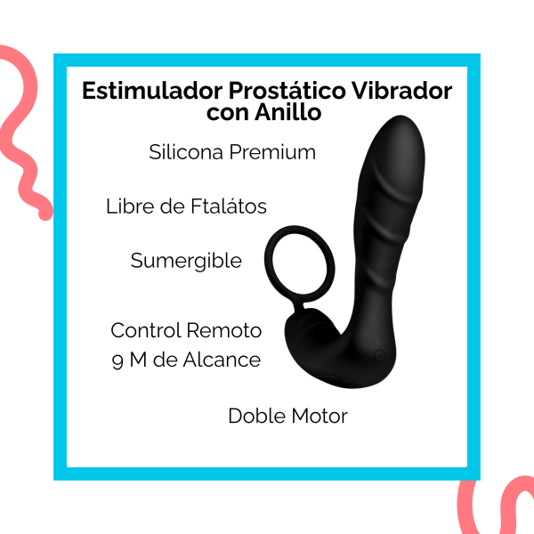 Estimulador Prostático Vibrador con Anillo