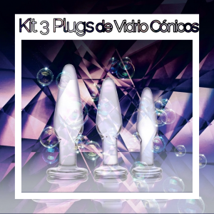 Kit 3 Plugs de Vidrio Cónico