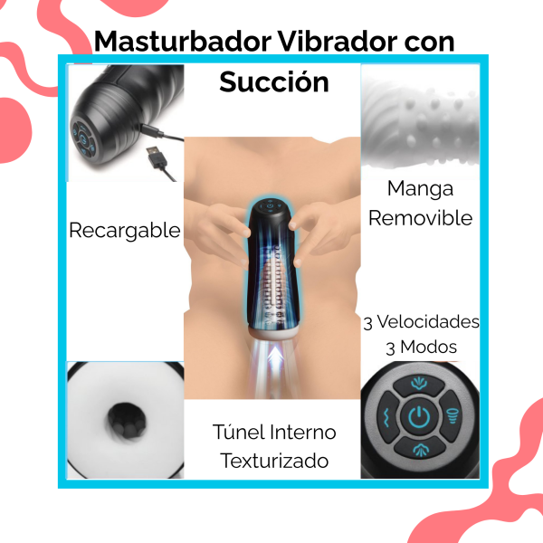 Masturbador Vibrador con Succión