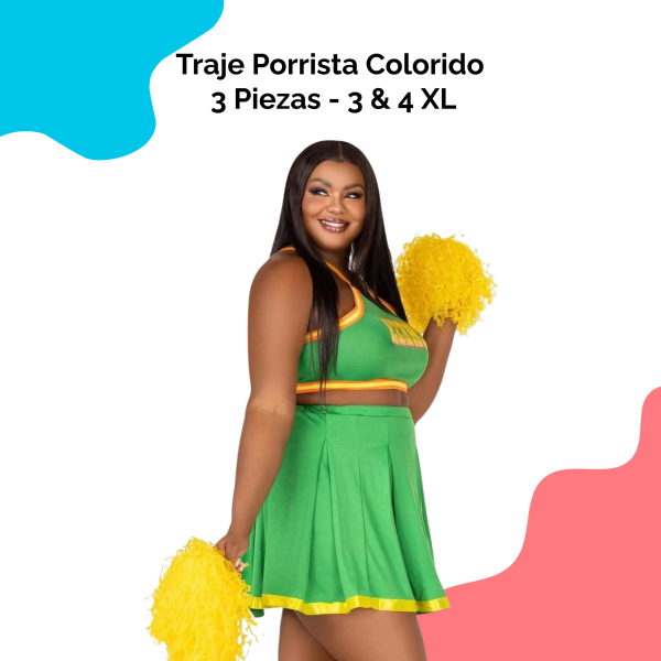 Traje Porrista Colorido 3 Piezas 3&4 XL